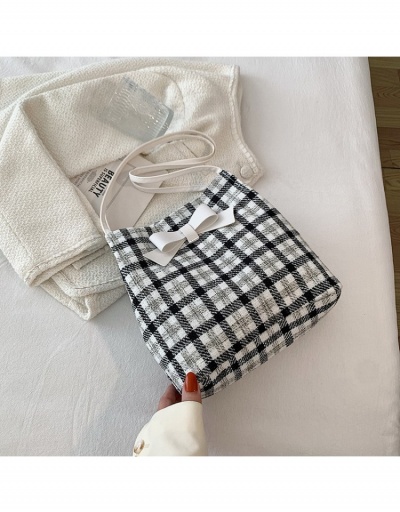 Replica  Bow Contrast Color Plaid Canvas Tote Bags #799886 $9.96 USD for Wholesale