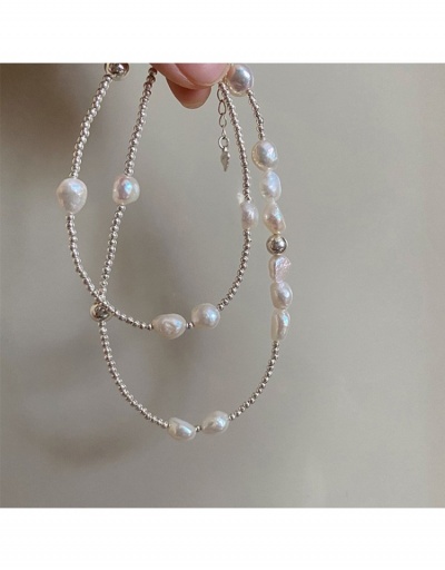  Simple  Natural Pearl Silver Necklaces #799899 $13.23 USD, Wholesale Fashion Necklaces