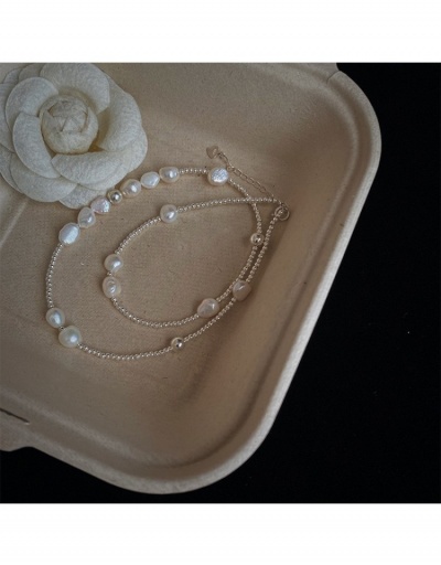 Replica  Simple  Natural Pearl Silver Necklaces #799899 $13.23 USD for Wholesale