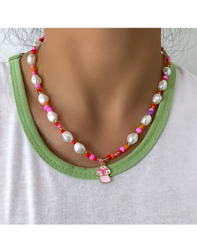 National Style Faux Pearl Mushroom Pendant Necklace #799906 $6.34 USD, Wholesale Fashion Necklaces