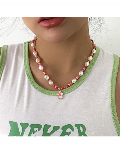 Replica National Style Faux Pearl Mushroom Pendant Necklace #799906 $6.34 USD for Wholesale