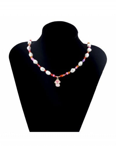 Replica National Style Faux Pearl Mushroom Pendant Necklace #799906 $6.34 USD for Wholesale