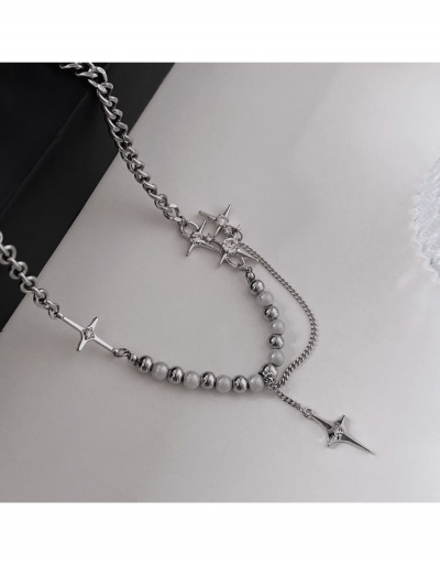 Rhinestone The Four-pointed Star Pendant Necklace #799908 $7.25 USD, Wholesale Fashion Necklaces