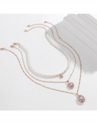 Replica Latest Faux Pearl  Rhinestone Heart Pendant  Necklace Sets #799914 $8.45 USD for Wholesale