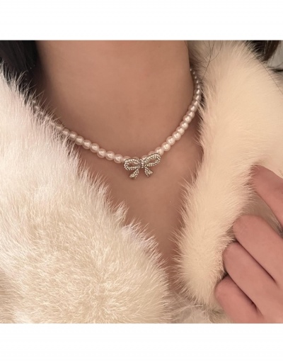 Replica  Women's Summer Pearl Bow Necklace #799916 $8.14 USD for Wholesale