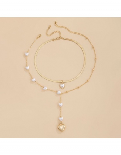 Replica Ladies Heart  Faux Pearl  Pendant Necklace Sets #799917 $7.73 USD for Wholesale