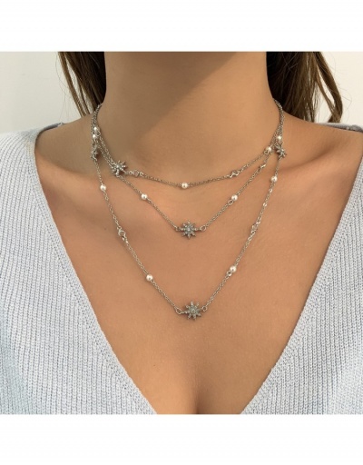 Rhinestone Faux Pearl  Layered Necklace For Women #799919 $8.14 USD, Wholesale Fashion Necklaces