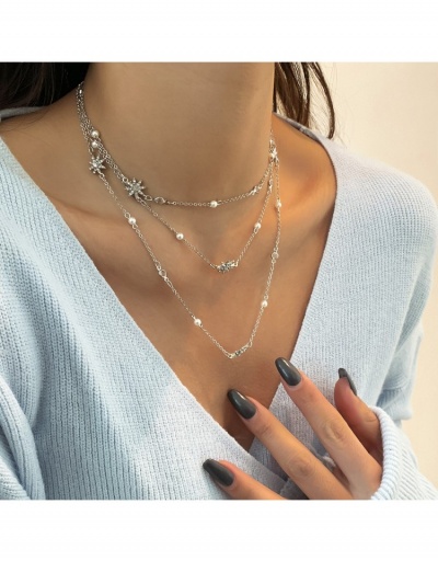 Replica Rhinestone Faux Pearl  Layered Necklace For Women #799919 $8.14 USD for Wholesale