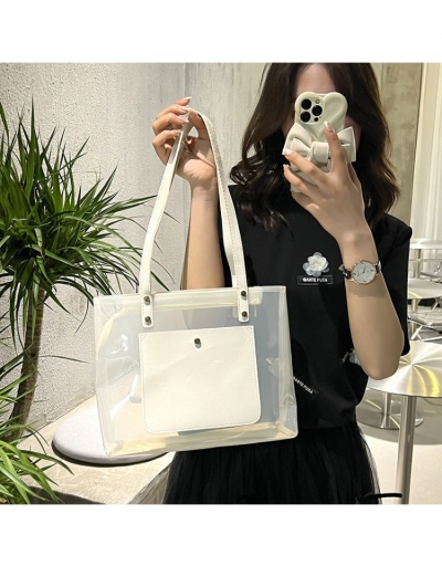  PVC Transparent Patchwork One Shoulder Tote Bag #799927 $10.23 USD, Wholesale Fashion Tote Bag