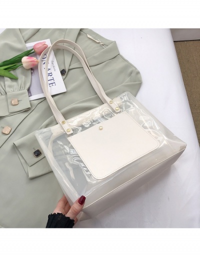 Replica  PVC Transparent Patchwork One Shoulder Tote Bag #799927 $10.23 USD for Wholesale