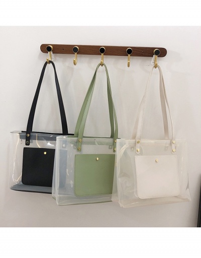 Replica  PVC Transparent Patchwork One Shoulder Tote Bag #799927 $10.23 USD for Wholesale