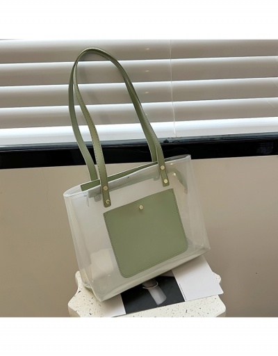 Replica  PVC Transparent Patchwork One Shoulder Tote Bag #799927 $10.23 USD for Wholesale