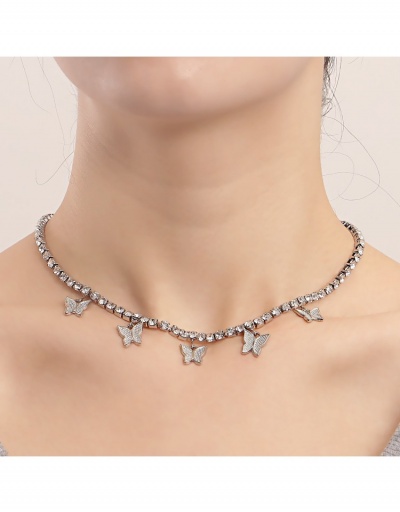 Ladies Rhinestone Butterfly Pendant Necklace #799938 $4.94 USD, Wholesale Fashion Necklaces