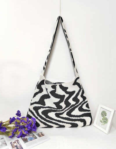 Replica  Casual Black And White Ripple Tote Bag For Women #799939 $21.84 USD for Wholesale