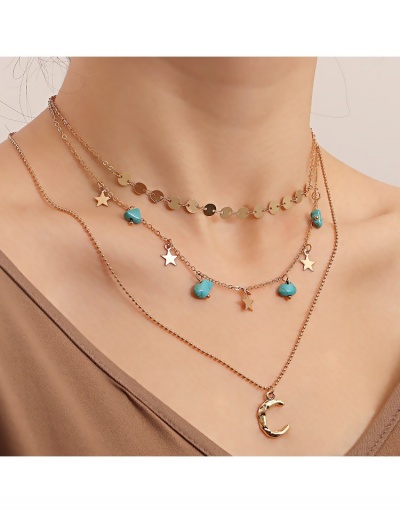 Layered Star Crescent Heart Pendant Necklace #799942 $5.71 USD, Wholesale Fashion Necklaces