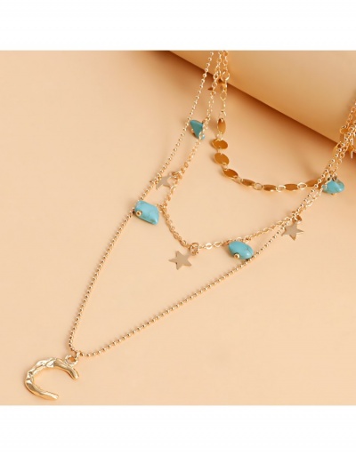 Replica Layered Star Crescent Heart Pendant Necklace #799942 $5.71 USD for Wholesale