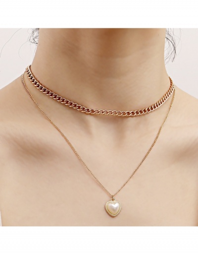  Punk Heart Pendant Geometric Layered Necklace #799944 $4.48 USD, Wholesale Fashion Necklaces