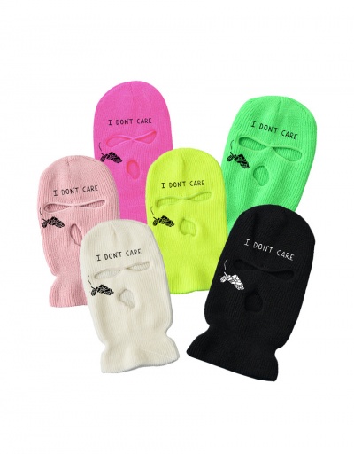 Simple Embroidery Letter Knitted Ski Mask #799946 $12.74 USD, Wholesale Fashion Hats