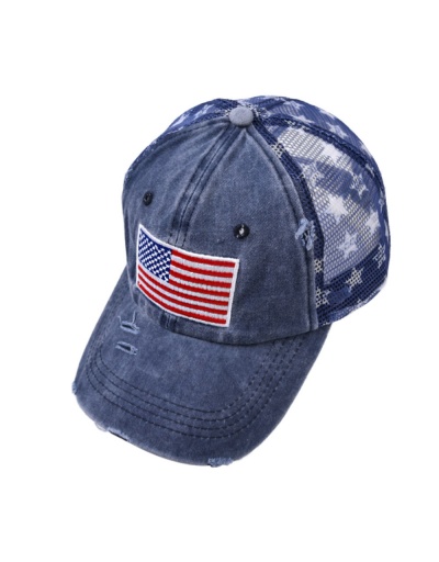  American Flag Pattern Ripped Patchwork  Baseball Cap #799959 $9.75 USD, Wholesale Fashion Hats