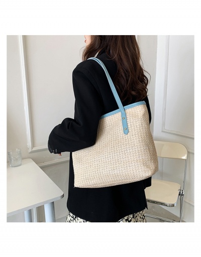 Replica Travel Straw Contrast Color  Lager Tote Bags #799966 $9.34 USD for Wholesale