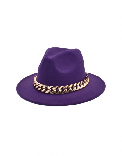 Fall Unisex Chain Felt Fedora Hat #799967 $13.23 USD, Wholesale Fashion Hats