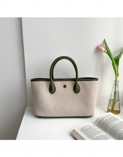 Replica Summer Contrast Color Canvas Shoulder Tote Bags #799974 $35.17 USD for Wholesale