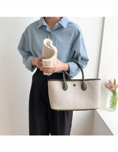 Replica Summer Contrast Color Canvas Shoulder Tote Bags #799974 $35.17 USD for Wholesale