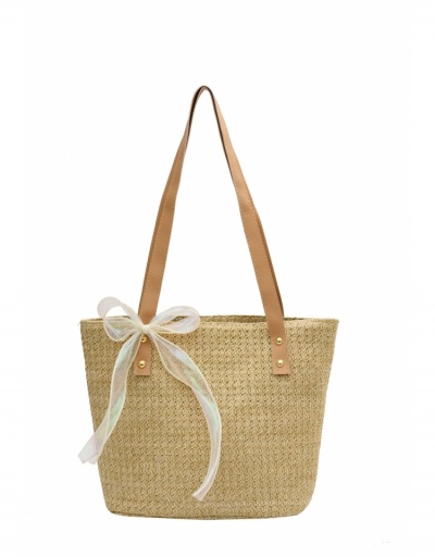 Replica Straw Weave Bow Patchwork One Shoulder Tote Bags #799992 $9.59 USD for Wholesale