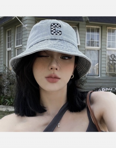 Replica  Versatile Fashion Letter Printed Denim Bucket Hat #799993 $14.07 USD for Wholesale