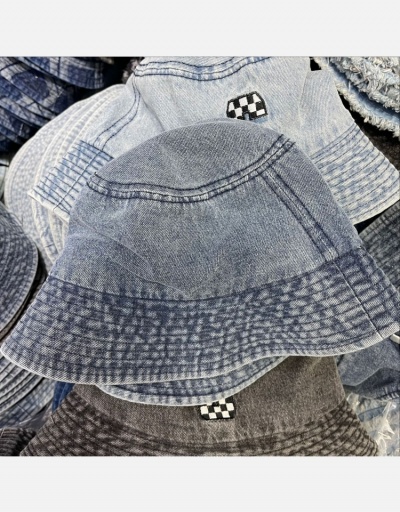 Replica  Versatile Fashion Letter Printed Denim Bucket Hat #799993 $14.07 USD for Wholesale