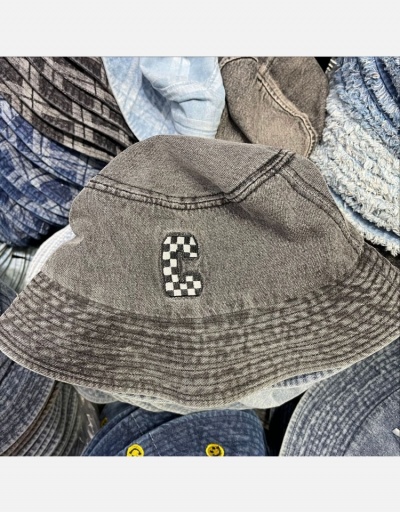 Replica  Versatile Fashion Letter Printed Denim Bucket Hat #799993 $14.07 USD for Wholesale