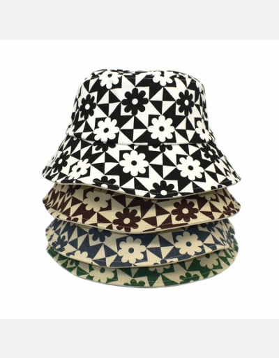 Contrast Color Flower Print Design Bucket Hat #799997 $11.84 USD, Wholesale Fashion Hats