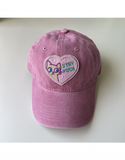 Cute Embroidery Cat Heart Summer Cotton Baseball Caps #800014 $10.92 USD, Wholesale Fashion Hats