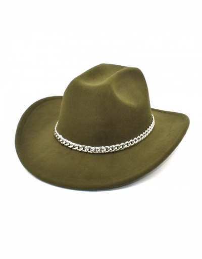  Fashion Metal Chain Pure Color Jazz Hat #800015 $14.25 USD, Wholesale Fashion Hats