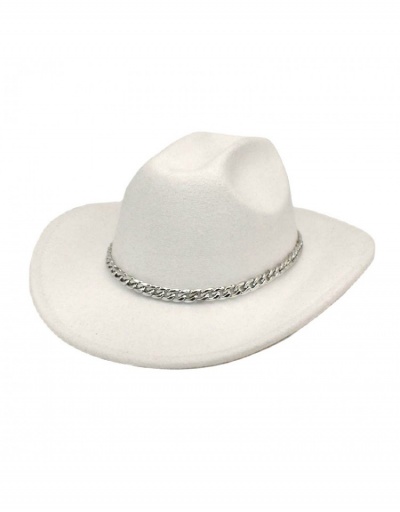 Replica  Fashion Metal Chain Pure Color Jazz Hat #800015 $14.25 USD for Wholesale