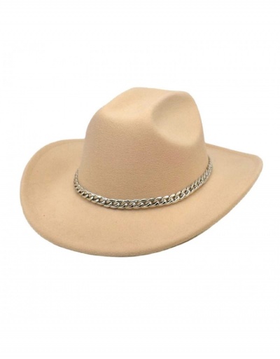 Replica  Fashion Metal Chain Pure Color Jazz Hat #800015 $14.25 USD for Wholesale