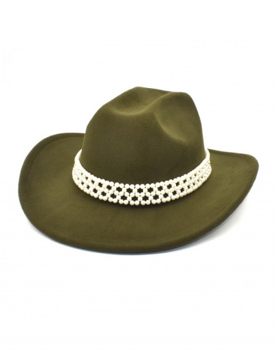  Fashion Retro Faux Pearl Cowboy Hat #800017 $15.23 USD, Wholesale Fashion Hats