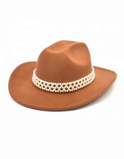 Replica  Fashion Retro Faux Pearl Cowboy Hat #800017 $15.23 USD for Wholesale