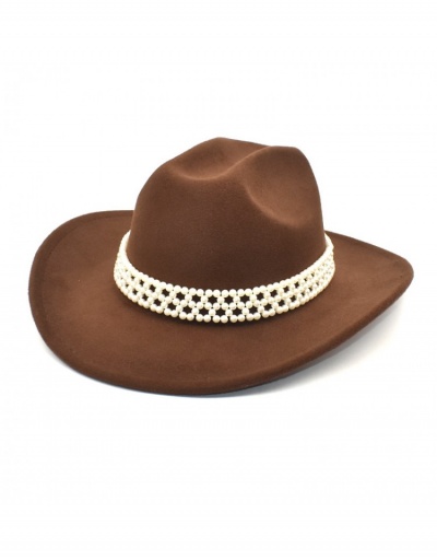 Replica  Fashion Retro Faux Pearl Cowboy Hat #800017 $15.23 USD for Wholesale