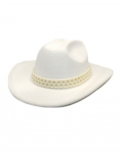 Replica  Fashion Retro Faux Pearl Cowboy Hat #800017 $15.23 USD for Wholesale