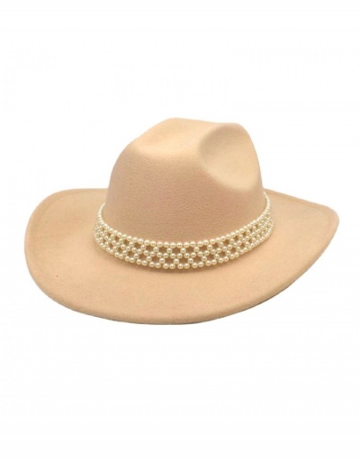 Replica  Fashion Retro Faux Pearl Cowboy Hat #800017 $15.23 USD for Wholesale