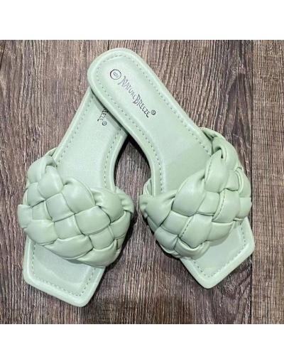 Replica  Pure Color Weave Beach Slippers #800025 $18.15 USD for Wholesale