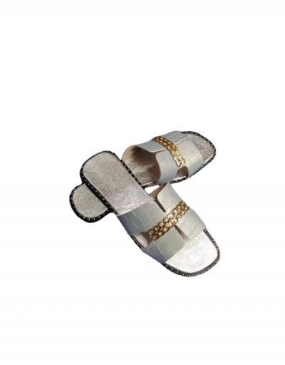  Summer Hollowed Out Chain Flat Slippers #800032 $19.14 USD, Wholesale Fashion Slippers