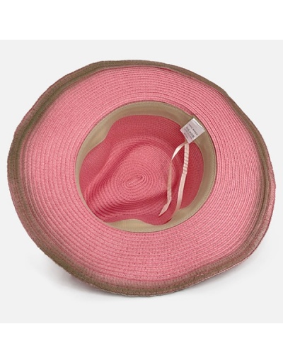 Replica  Sweety Style Weave Colorblock Sunscreen Hat #800034 $12.29 USD for Wholesale