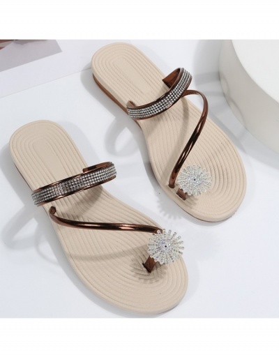 Replica Beach Rhinestone  One Toe Sandals For Women #800035 $15.15 USD for Wholesale