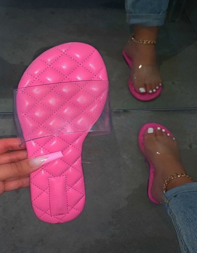 Clear Upper Solid Beach Cute Slippers #800037 $13.49 USD, Wholesale Fashion Slippers