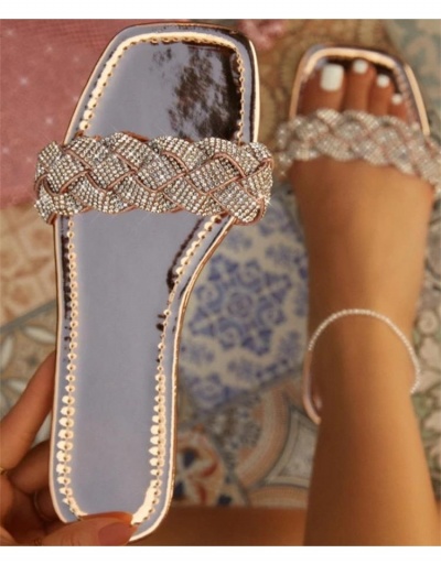 Summer Rhinestone  Beach Outdoor Slide Slippers #800052 $18.59 USD, Wholesale Fashion Slippers