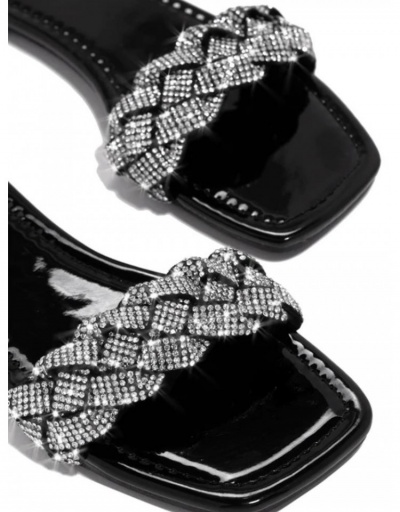 Replica Summer Rhinestone  Beach Outdoor Slide Slippers #800052 $18.59 USD for Wholesale