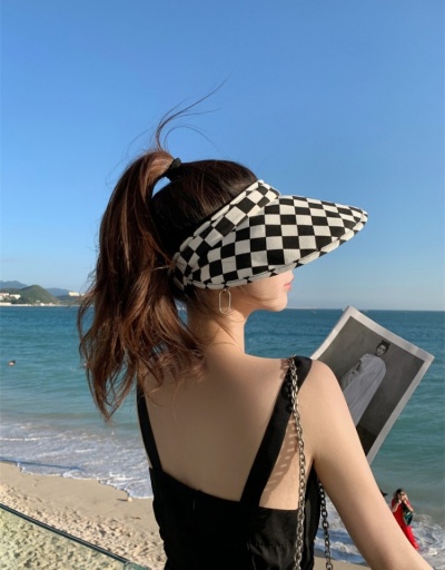 Women Summer Plaid Sunscreen Hats  #800056 $10.33 USD, Wholesale Fashion Hats