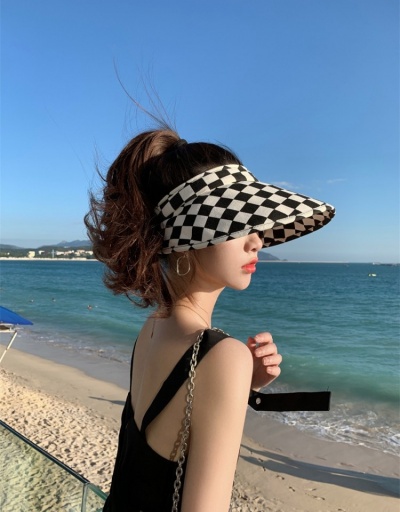 Replica Women Summer Plaid Sunscreen Hats  #800056 $10.33 USD for Wholesale